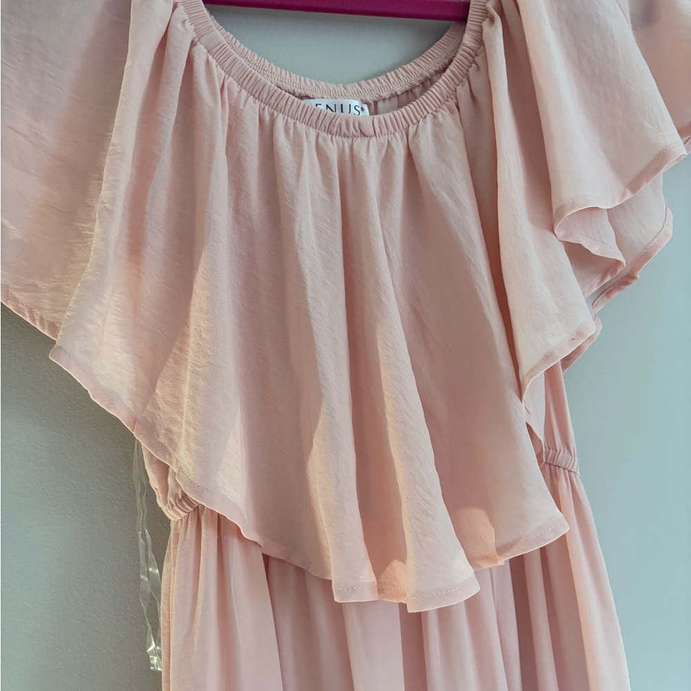 VENUS Soft Pink Maxi Dress with Ruffle Detail - Picture 2 of 6